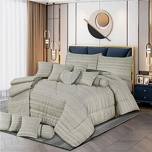 Gritton 14 Pcs Cotton Jacquard Bedding Set with Filled Comforter