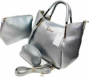 Women's Dior Grey Leather Handbag