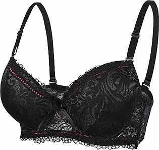 Black 3/4 Cup Lace Bra For Women