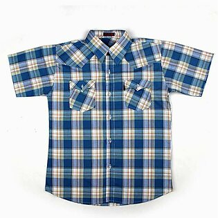Check Style Blue Shirt For Boys