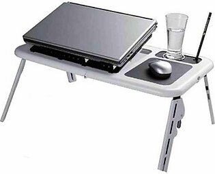 Table With Laptop Cooling Pad Black & White