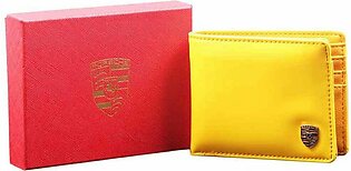 Yellow Glossy Leather Wallet for Men