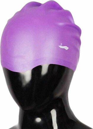 Sports City Swimming Cap With Ears Protection Shape Purple