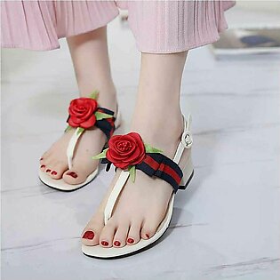 Gucci Cream Floral Web Sandals