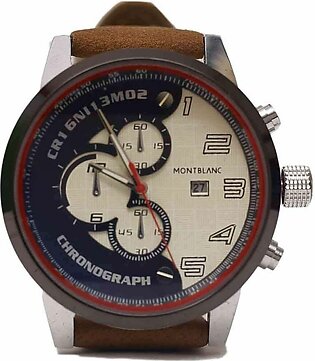 Mont Blanc Chronograph With White & Blue Dial Log Watch