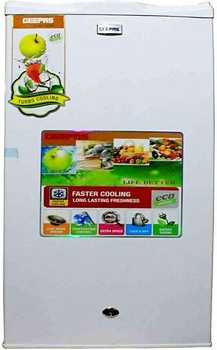 Geepas Single Door Fridge & Mini Refrigerator - White