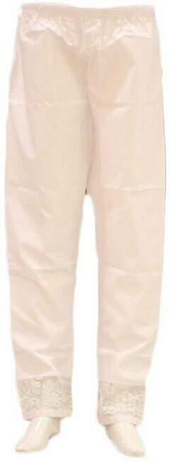 Leaves Embroidered Women's Pink Cigarette Pants