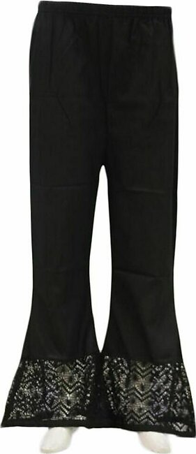 Women's Embroidered Black Cigarette Pants