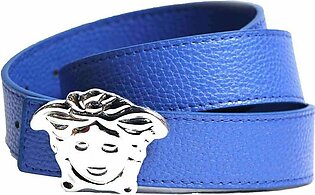 Blue & Silver Leather Belt for men