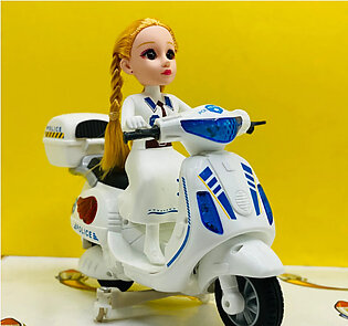 Cute Police Women Motorcycle with light and Sound