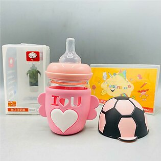Baby Glass Feeder With Beautiful Silicone Cover 120 ml