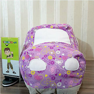 Stuffed Car - Soft Plush Baby Toy ( Purple & White )