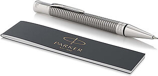 PARKER Duofold Ballpoint Pen, Prestige Ruthenium Chiselled Ballpoint Pen