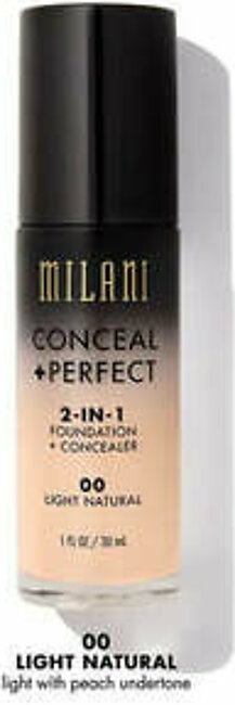 Milani 2 In 1 Foundation + Concealer 00 Light Natural 30Ml