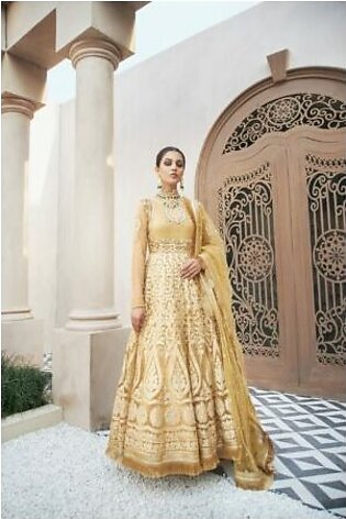 Gold Anarkali Flared Gown