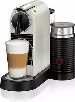 Nespresso CitiZ Coffee Machine White With Milk Frother