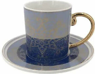 Cup Saucer Set Blue Elegance 6pcs