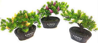 Artificial Flower Plants in Garden Pot (Set of 3pcs)