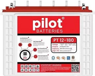 Pilot PT12-180 180Ah OPZS Tubular Battery