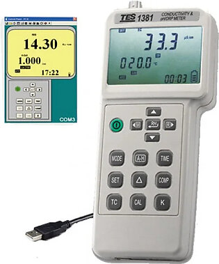 TES 1381K Conductivity & pH/ORP Meter