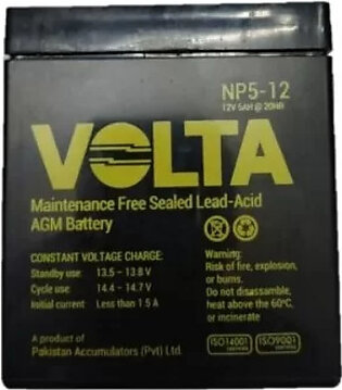Volta NP5-12 12v 5ah Lead-Acid Battery