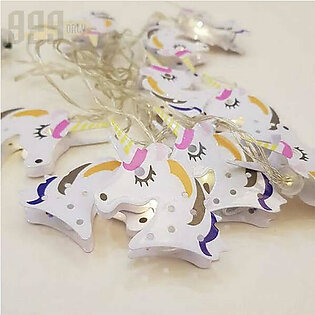 10 White Unicorn String Fairy Light