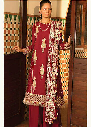 Rang Rasiya Zinnia Embroidered Linen Unstitched 3pc Suit D-11 Grace