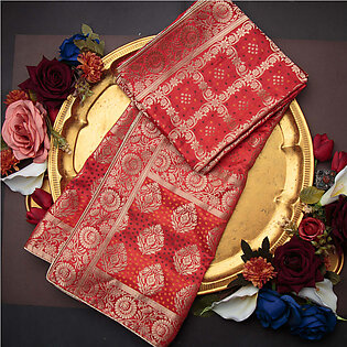 Tasneem Fabrics Women's Pure Gaji Silk Jacquard Dupatta - FBDY0002537