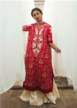 Zara Shahjahan Eid'22 Luxury Lawn Unstitched 3Pc Suit 9B GULAAB