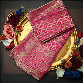 Tasneem Fabrics Women's Pure Gaji Silk Jacquard Dupatta - FBDY0002627