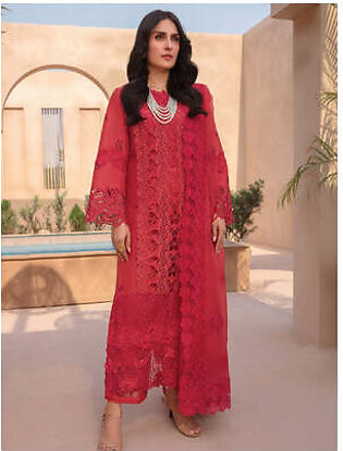 Rang Rasiya Premium Embroidered Lawn Unstitched 3Pc Suit D-03 CARNELIAN