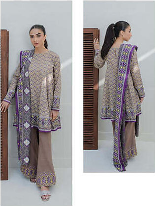 Zellbury Essential Embroidered Karandi Unstitched 3Pc Suit WUW23E30763