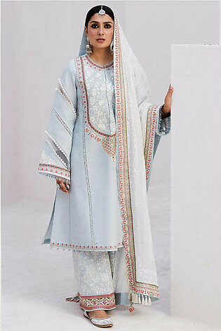 Zara Shahjahan Embroidered Luxury Lawn Unstitched 3Pc Suit D-15B DILARA