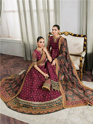 Baroque Chantelle Embroidered Luxury Chiffon Unstitched 3Pc Suit EC-03