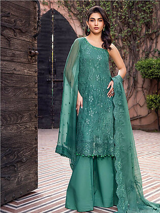 Gul Ahmed Festive Eid Embroidered Chiffon Unstitched 3Pc Suit FE-42025
