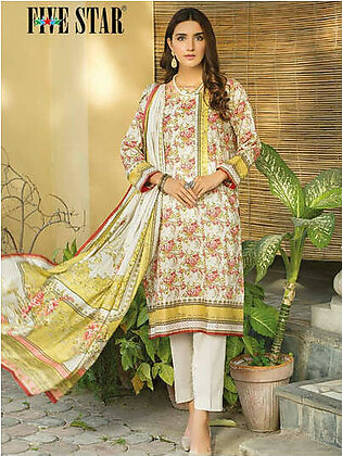 Five Star Classic Summer Unstitched Printed Lawn 3Pc D-1330-B