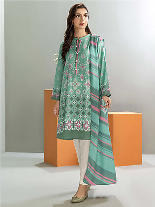 Limelight Winter Unstitched Printed Cotton 2Pc Suit U3126 Turquoise