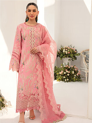 Rang Rasiya Florence Embroidered Lawn Unstitched 3Pc Suit D-08 Aria