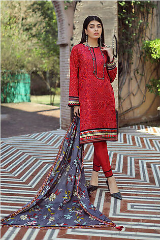 LSM Lakhany Komal Unstitched Printed Lawn 3Pc Suit KP-2022-A