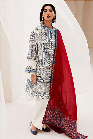 Zara Shahjahan Embroidered Luxury Lawn Unstitched 3Pc Suit D-02A DIYA