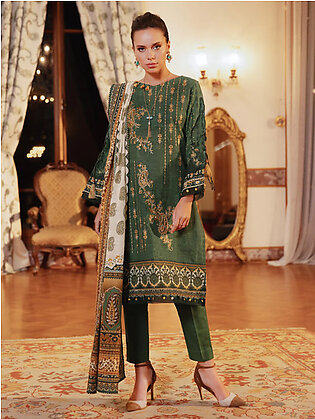 edenrobe Shades of Winter Khaddar Embroidered 3pc Suit EWU21V8-21671