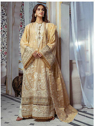 Maryum & Maria Luxury Pret Eid Edit 3pc Suit MLRD-065 White Clay