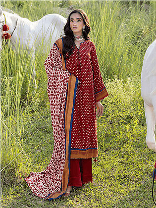 Gul Ahmed Winter Linen Bloom Unstitched Printed 3Pc Suit LT-22017 B