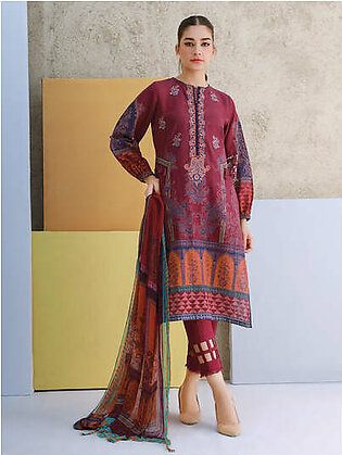 edenrobe Talaash Embroidered Khaddar 3Pc Suit EWU21V8-21651