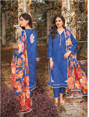 GulAhmed Summer Essential Lawn Unstitched Embroidered 3 Piece DN-32060