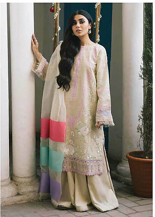 Zara Shahjahan Eid'22 Luxury Lawn Unstitched 3Pc Suit 1B BAHAAR