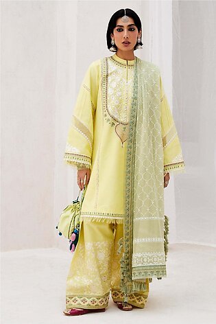 Zara Shahjahan Embroidered Luxury Lawn Unstitched 3Pc Suit D-15A DILARA