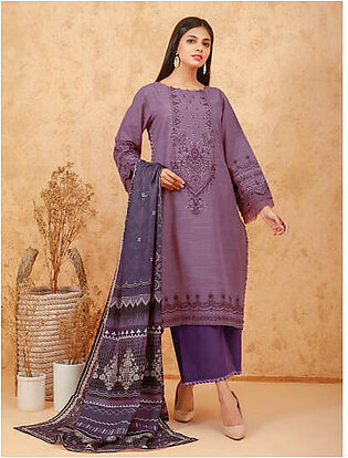 edenrobe Talaash Embroidered Cotail 3Pc Suit EWU21V8-21815