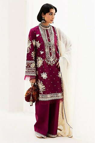 Zara Shahjahan Embroidered Luxury Lawn Unstitched 3Pc Suit D-04A SIFFA