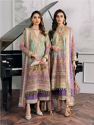 Baroque Chantelle Embroidered Luxury Chiffon Unstitched 3Pc Suit EC-08